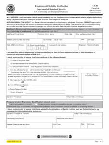Form Form I 9 Blank Printable Printable Forms Free Online