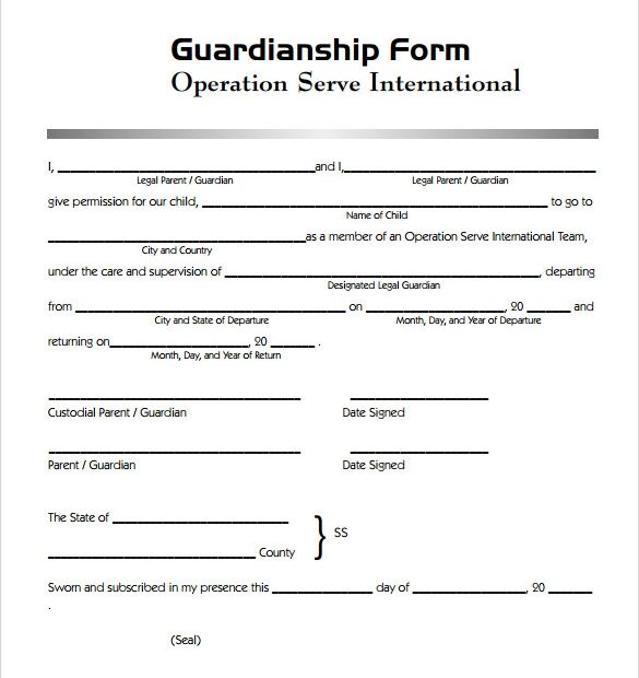 FREE 7 Sample Legal Guardianship Forms In PDF MS Word