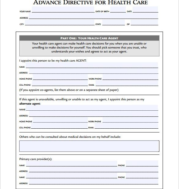 FREE 9 Advance Directive Forms In PDF Living Will Forms Free Printable
