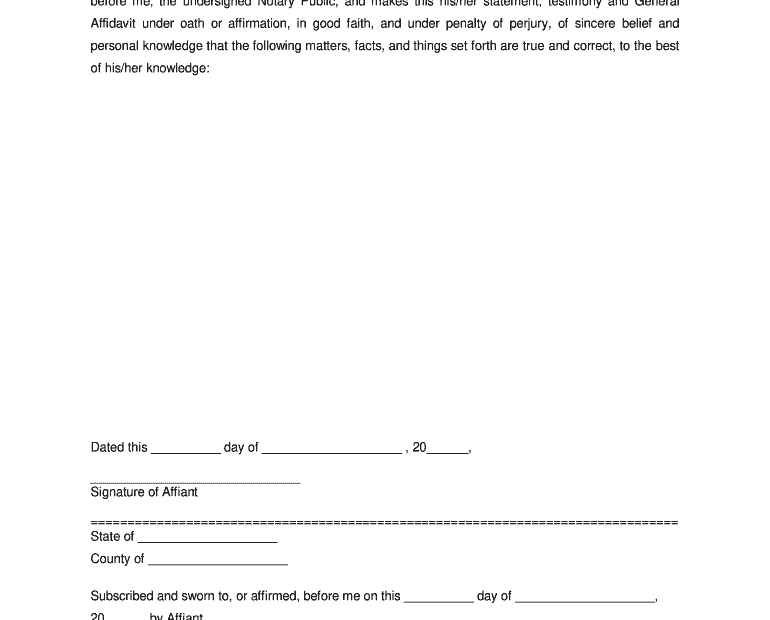 Free Affidavit Form To Print Printable Form Templates And Letter