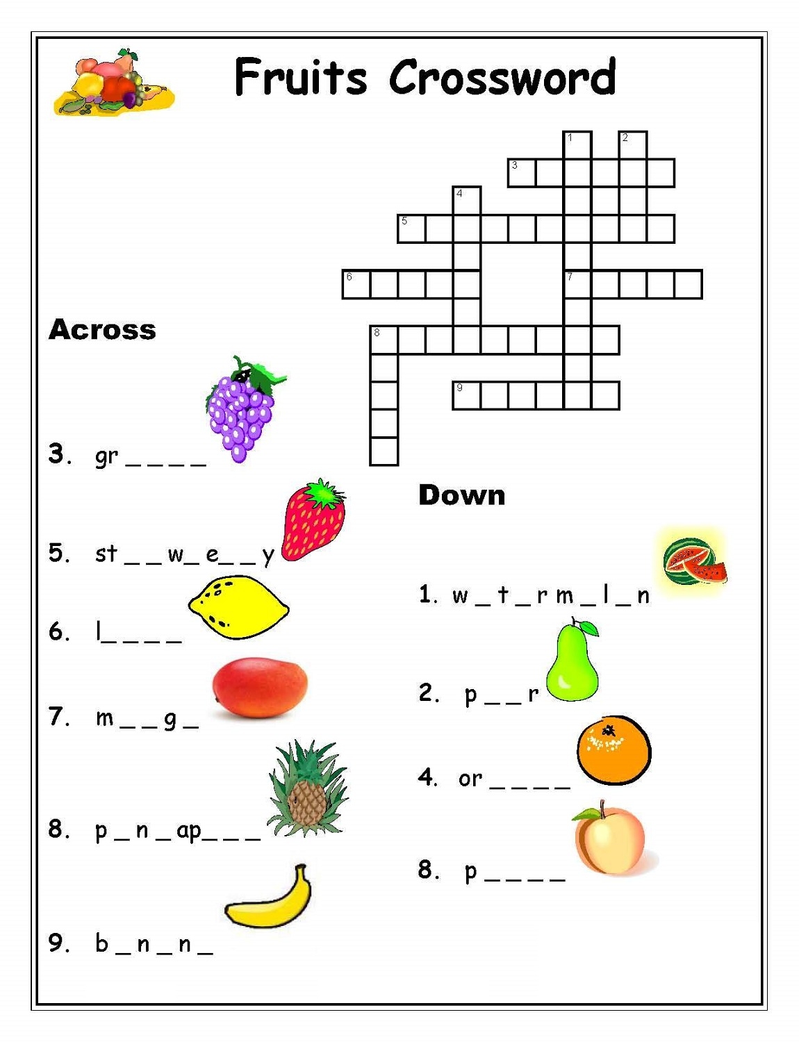 Free Kids Crossword Puzzles Printable Fun