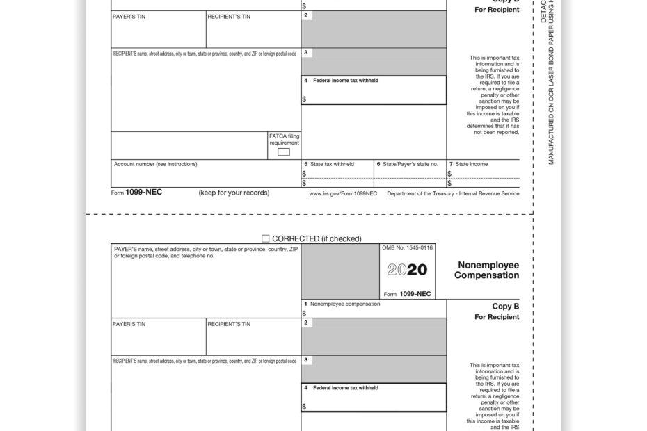 Free Printable 1099 Nec Form Printable Forms Free Online