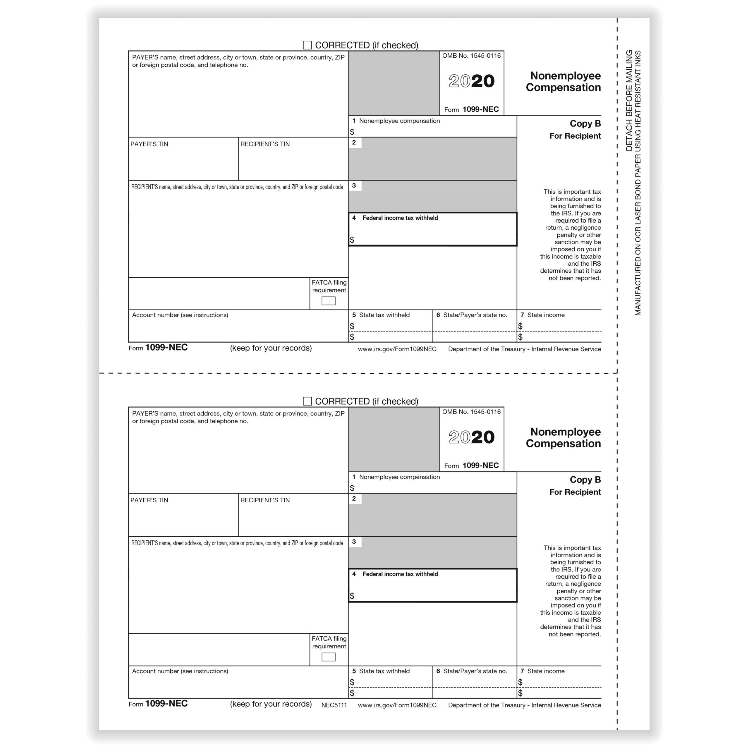 Free Printable 1099 Nec Form Printable Forms Free Online