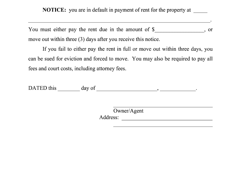 Free Printable 3 Day Eviction Notice Template TUTORE ORG Master Of