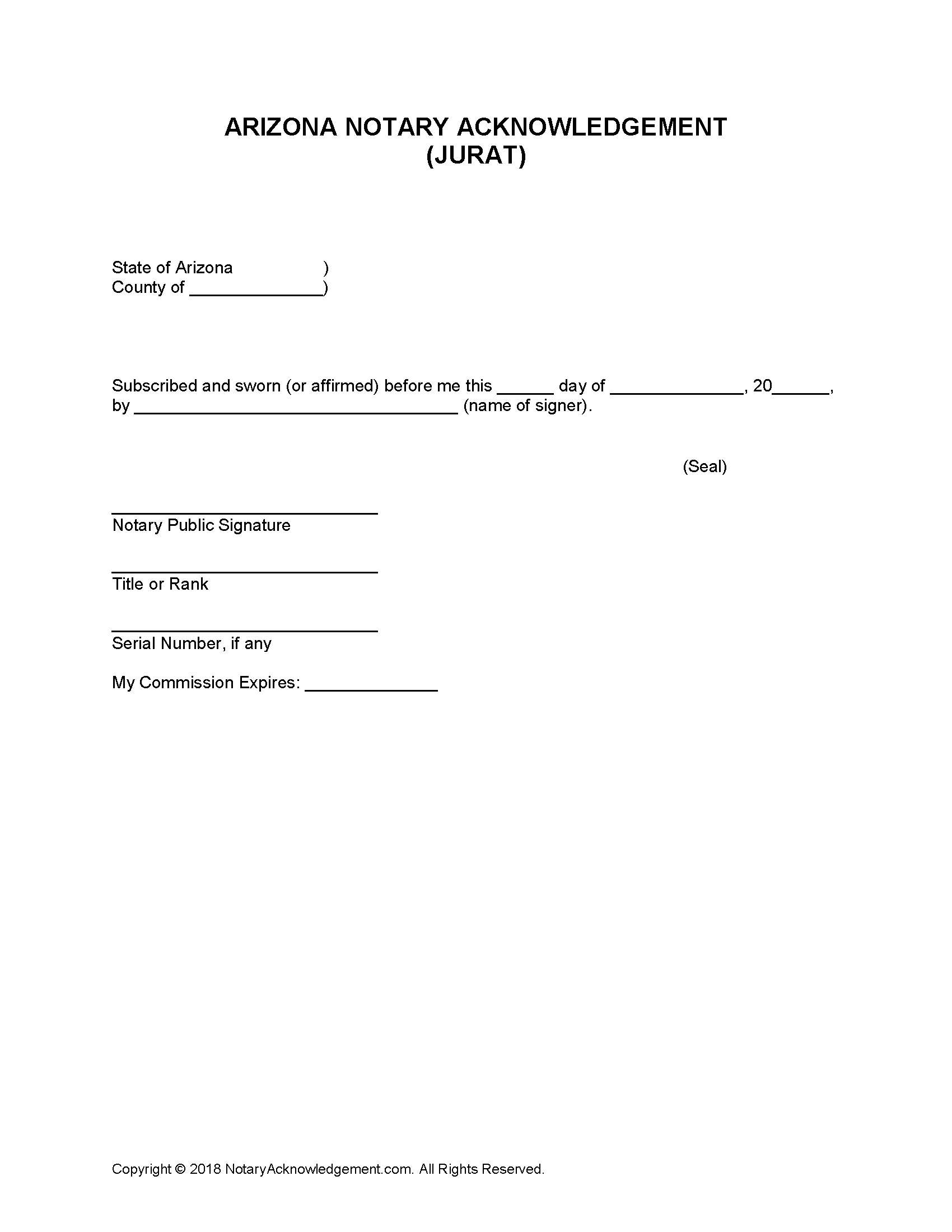 Free Printable Acknowledgement Notary Forms Printable Forms Free Online