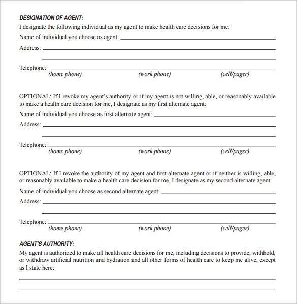 Free Printable Advance Directive Form