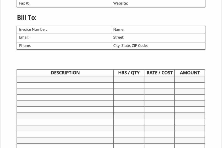 Free Printable Blank Invoice Forms For Wordperfect Printable Forms