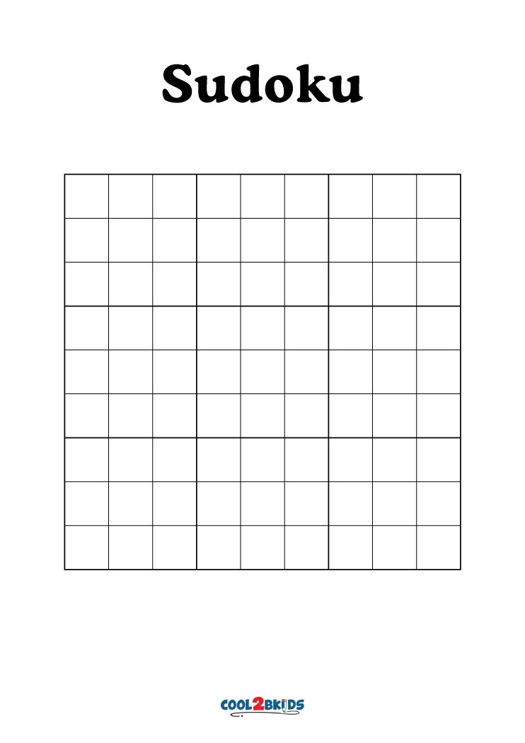 Free Printable Blank Sudoku Puzzles