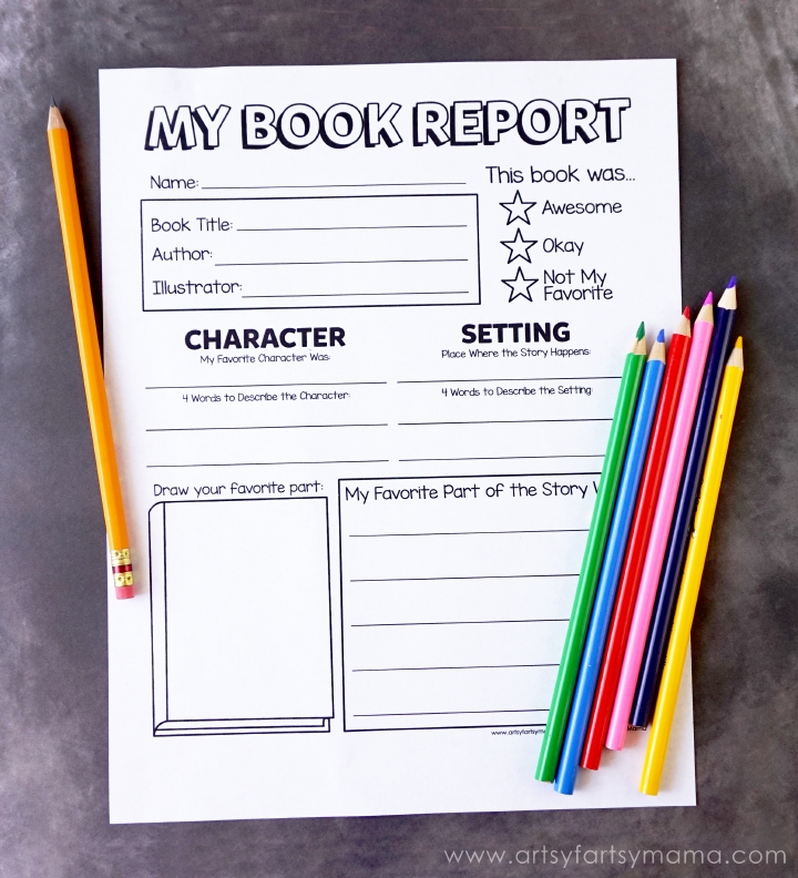 Free Printable Book Report Form Artsy fartsy Mama