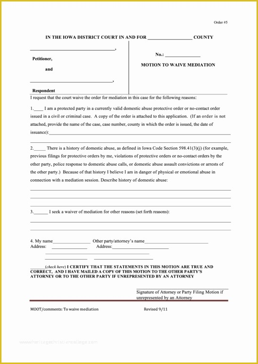 Free Printable Court Forms