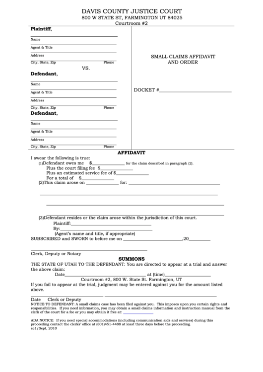 Free Printable Court Forms