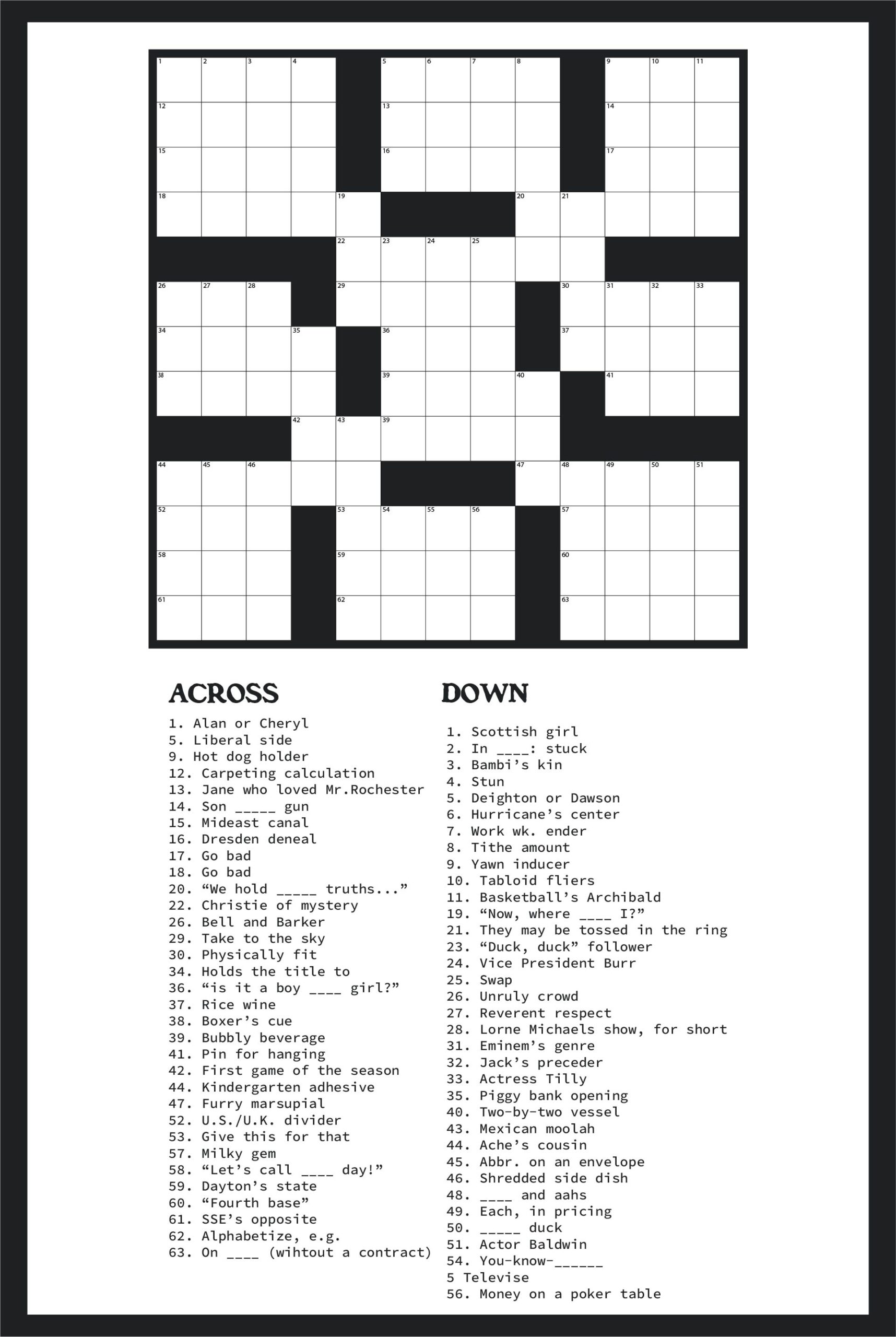 Free Printable Crossword Puzzles Easy Free Easy Printable Crossword 