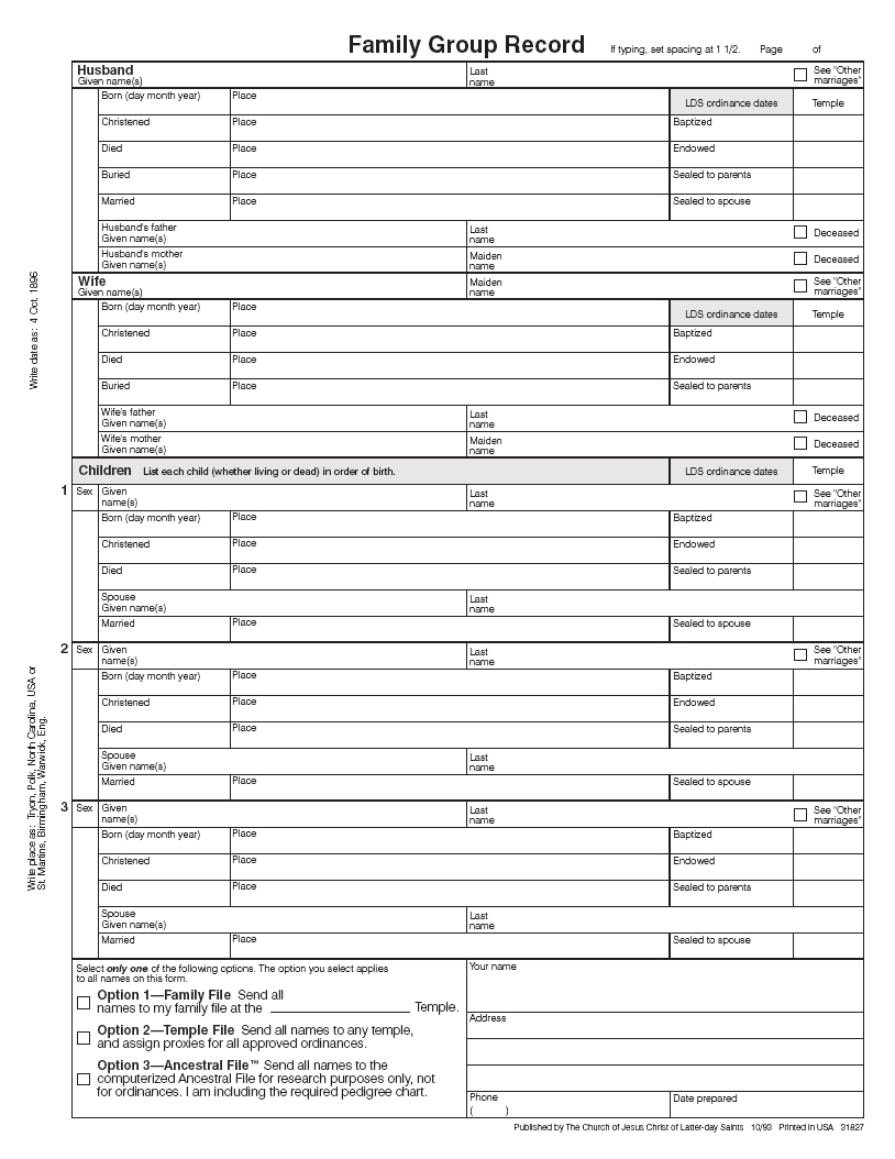 Free Printable Family History Forms Printable Forms Free Online