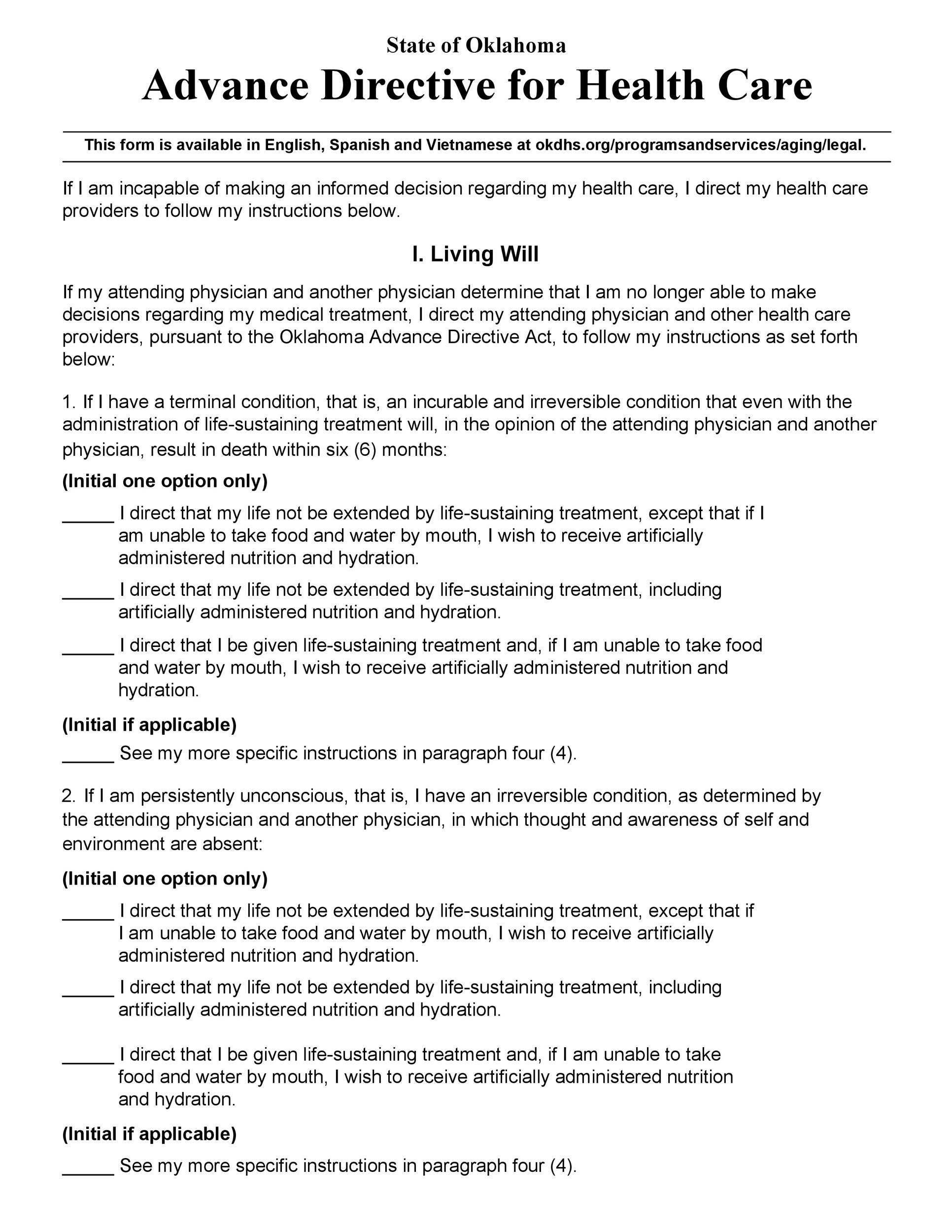 Free Printable File Printable Living Will Forms Printable Forms Free 