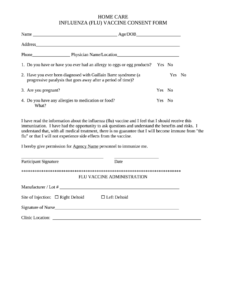 Free Printable Flu Vaccine Consent Form Fill Out Sign Online DocHub