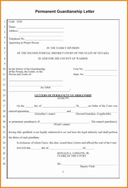 Free Printable Legal Guardianship Forms S oldvictheatre