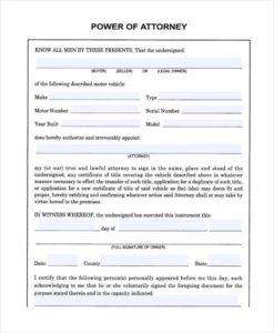 Free Printable Power Attorney Forms Printable Form 2024