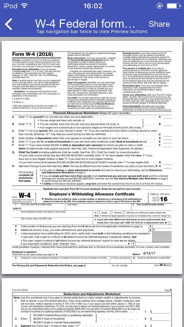 Free Printable W 4 Forms Online Printable Forms Free Online