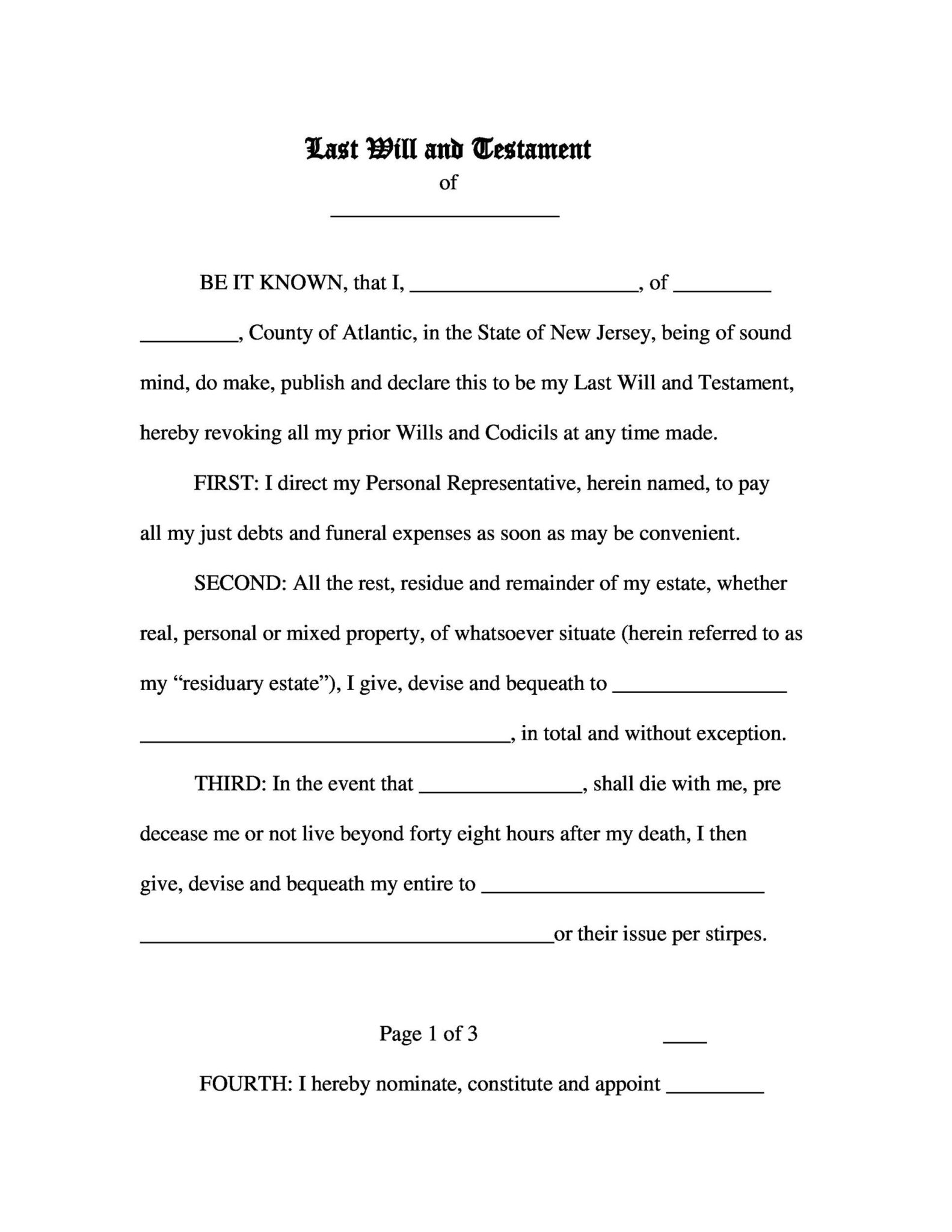 Free Printable Will Forms UK Printable JD