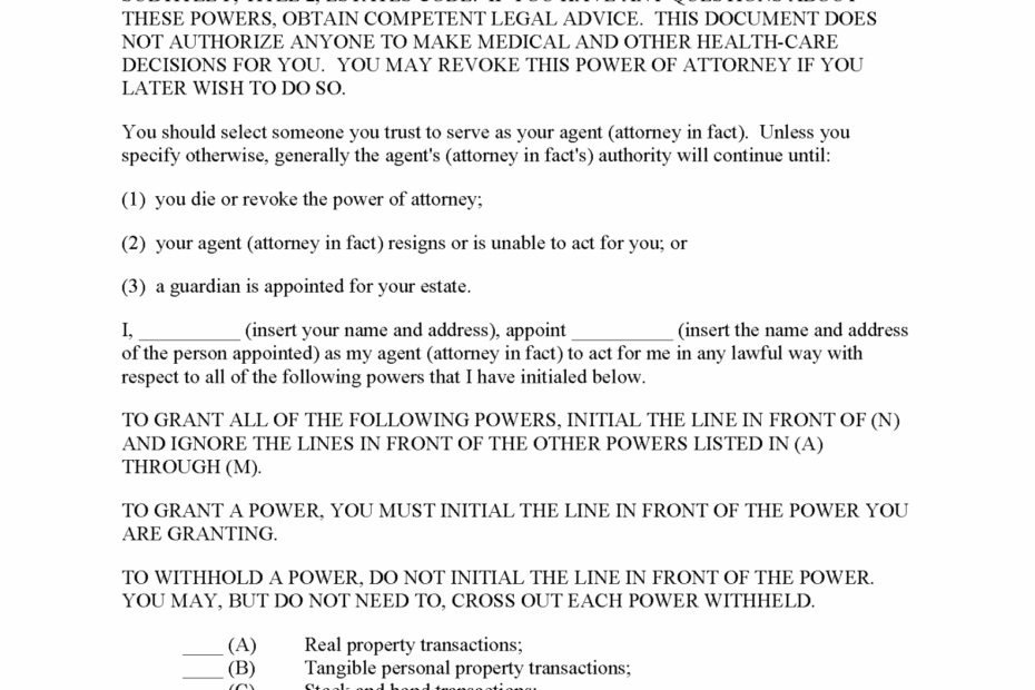 Free Texas Durable Statutory Power Of Attorney Form PDF Word EForms
