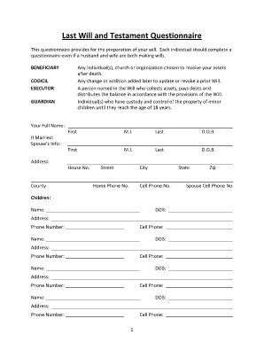 Free Will Template Forms Fillable Printable Samples For PDF Word 