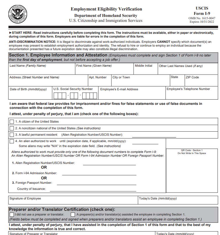I 9 Form 2024 Printable Spanish Nisse Andreana