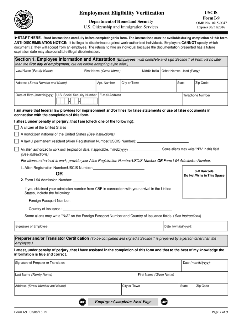 I9 Form 2024 Printable Fill Online Printable Fillable Blank 