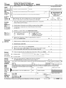 Irs 1040ez Printable Form Printable Forms Free Online
