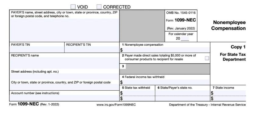 Irs 1099 Nec Form 2023 Printable Free