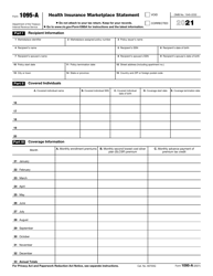 IRS Form 1095 A Download Printable PDF Or Fill Online Health Insurance