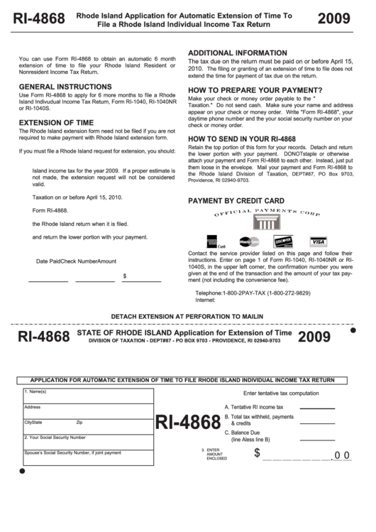 Irs Form 4868 Printable