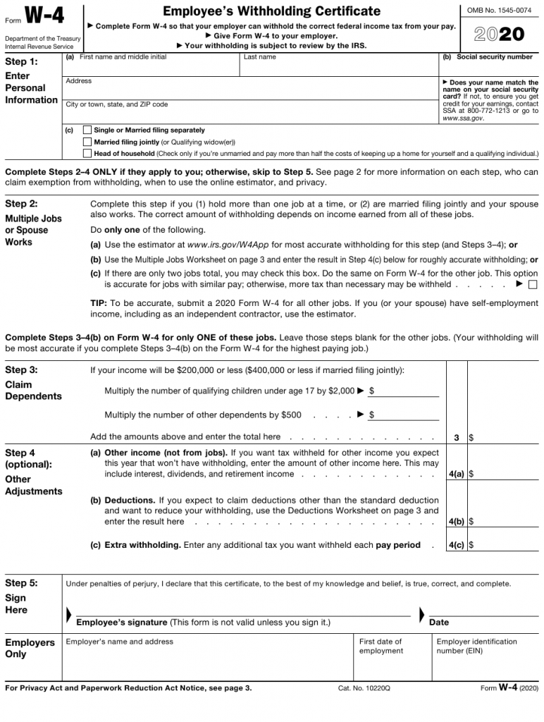 Irs Form W 4 2024 Printable Emmi Norine