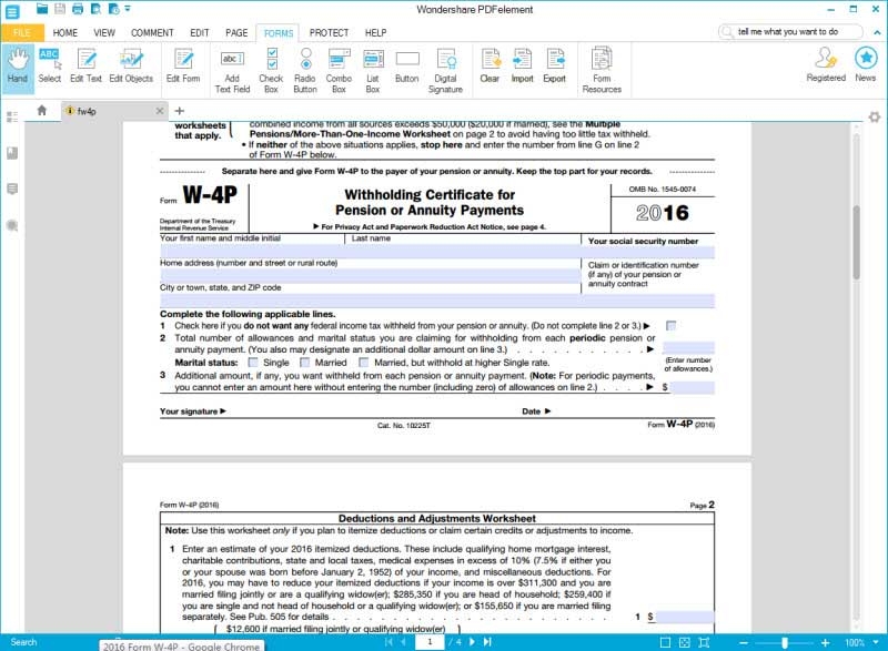 Irs Form W 4p Printable