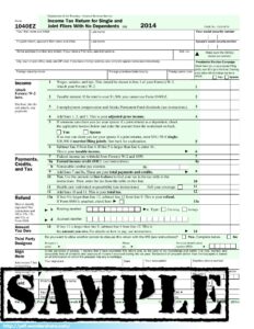 Irs Printable 1040Ez Form