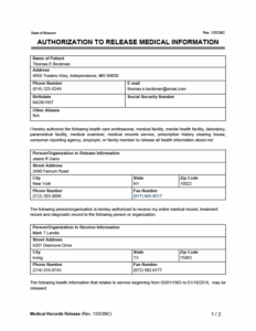 Medical Records Release Form Printable Printable Free Templates