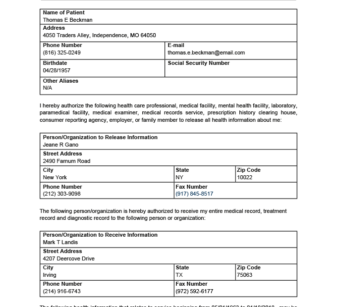 Medical Records Release Form Printable Printable Free Templates