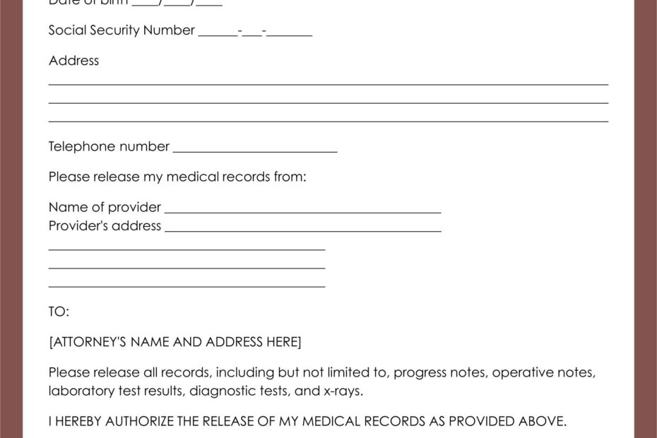 Medical Release Form 10 Free PDF Printables Printablee