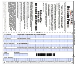 Menards Printable Rebate Form