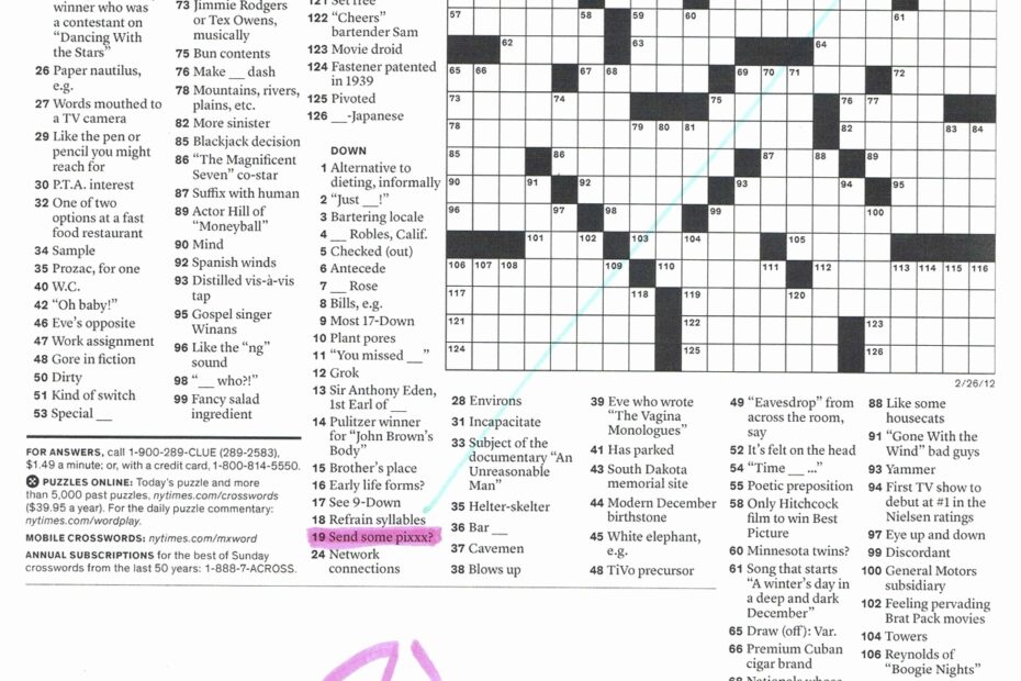 New York Times Crossword Printable Customize And Print