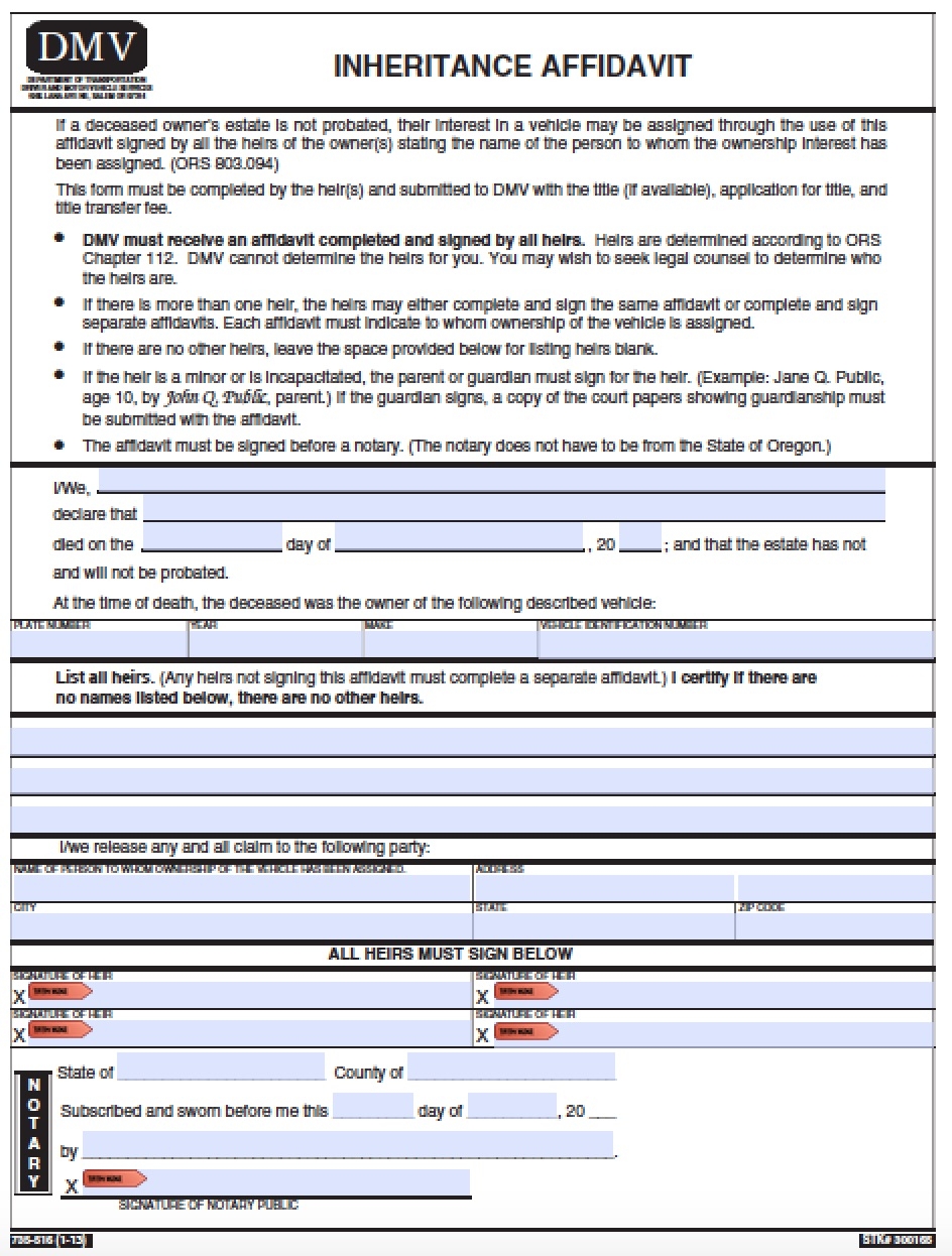 Oregon Dmv Printable Forms Printable Forms Free Online