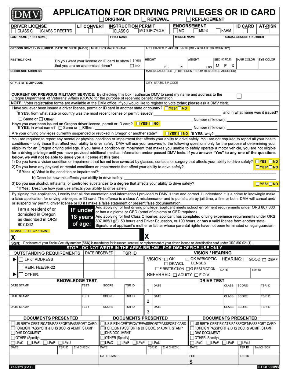 Oregon Dmv Printable Forms Printable Forms Free Online