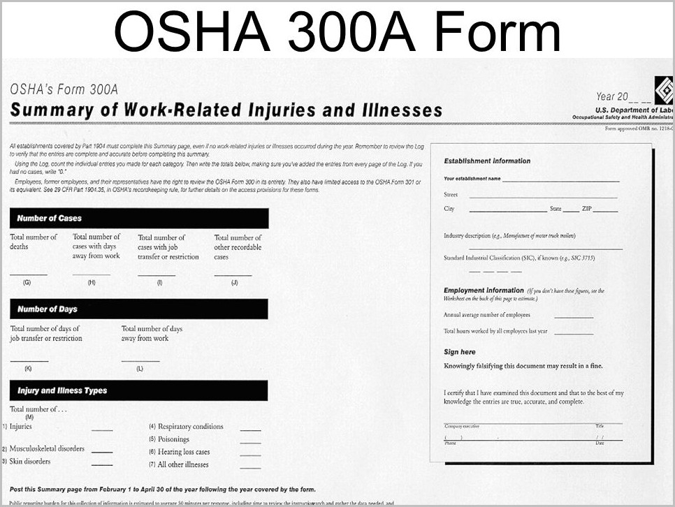 Osha 300 Forms Printable Printable Forms Free Online
