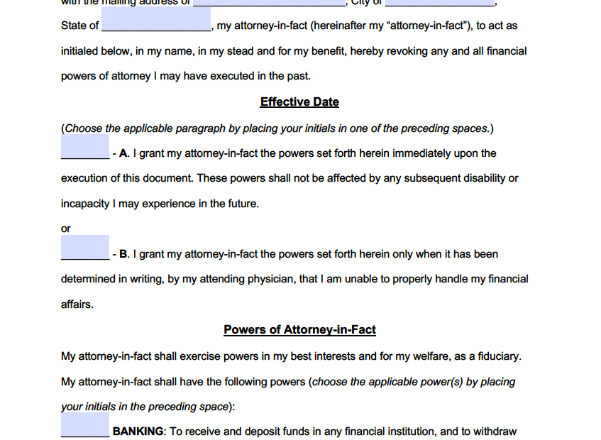 Poa Forms Printable Printable Forms Free Online