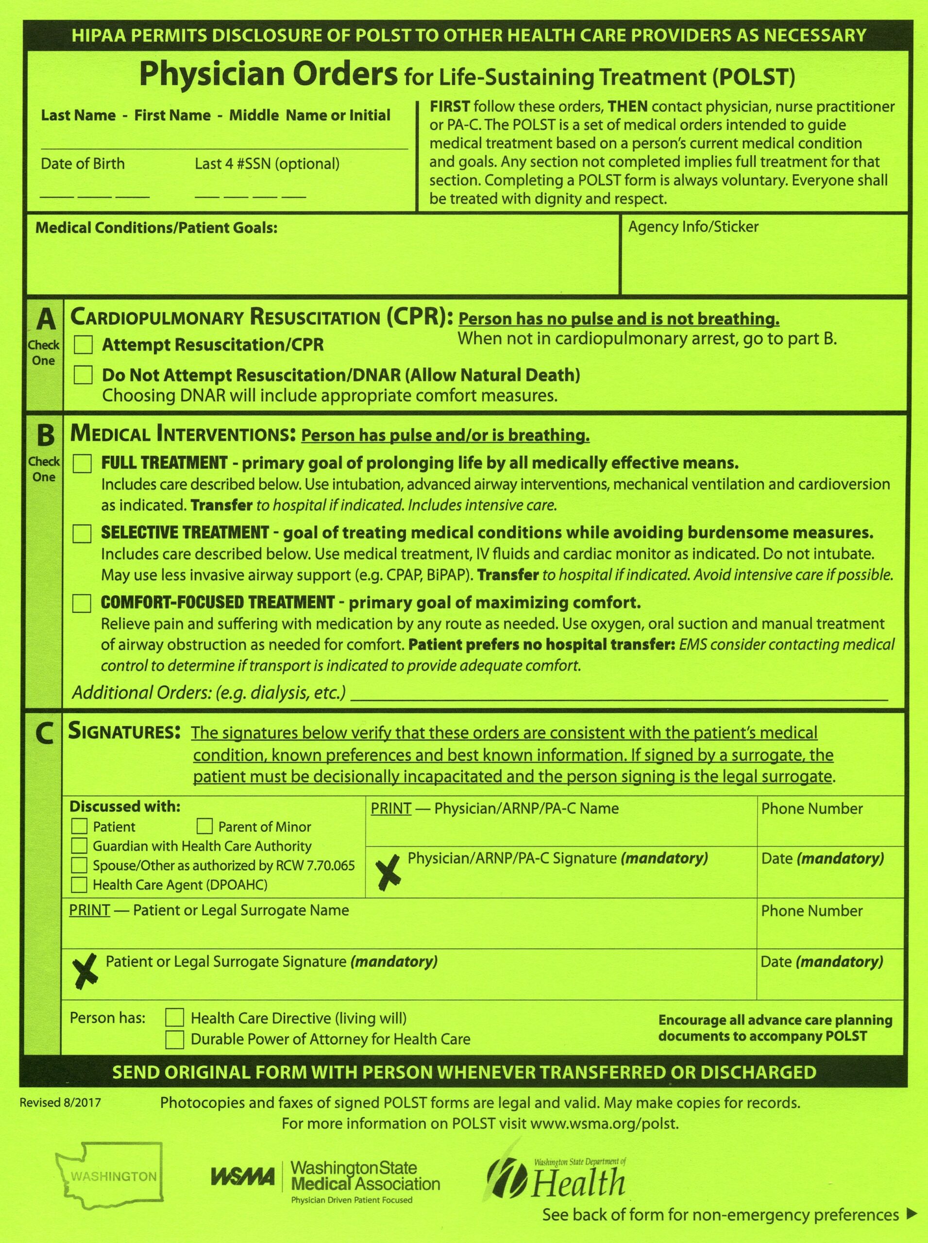 POLST POLST Form POLST Brochure