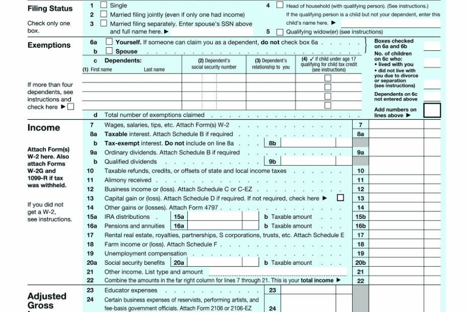 Printable 1040 Form 2024
