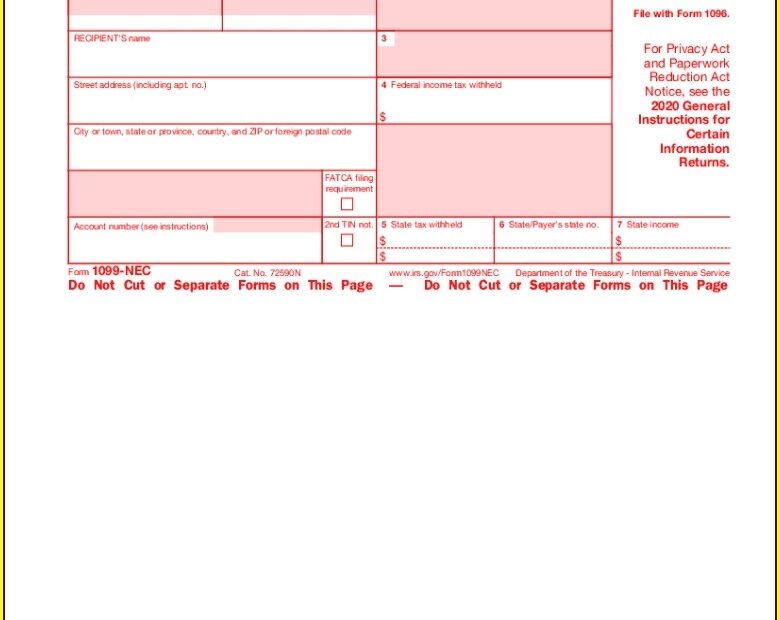 Printable 1099 Forms For Independent Contractors