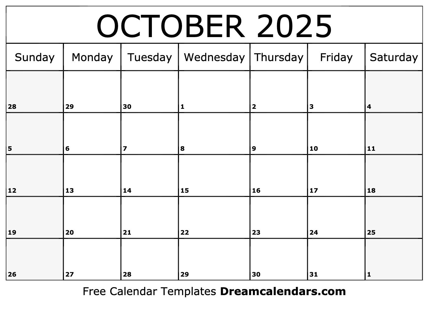 Printable 2025 October Calendar Vitia Roselia