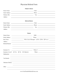 Printable Blank Referral Form Fillable Form 2024
