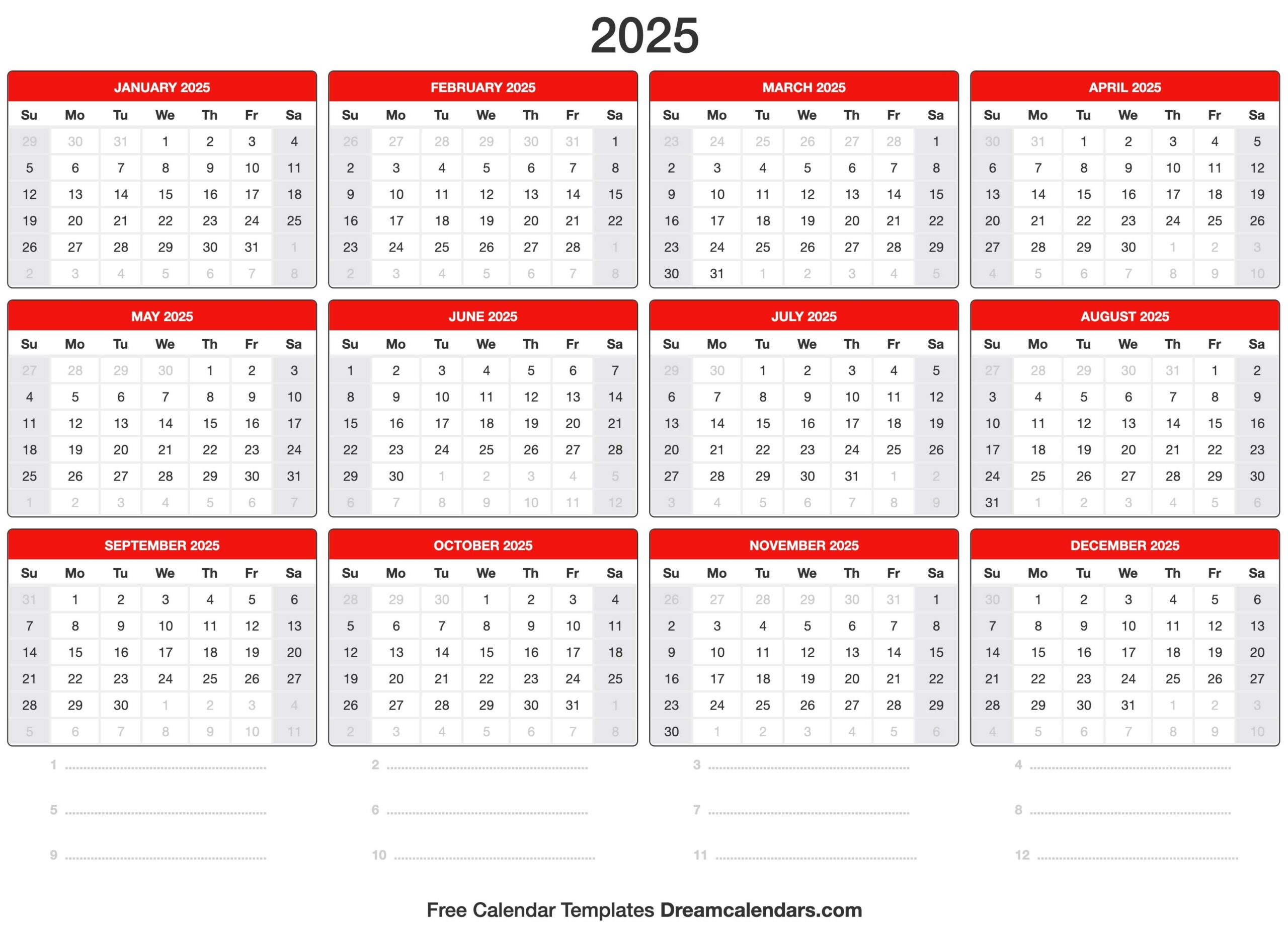 Printable Calendar 2025 2025 M Ben McArthur