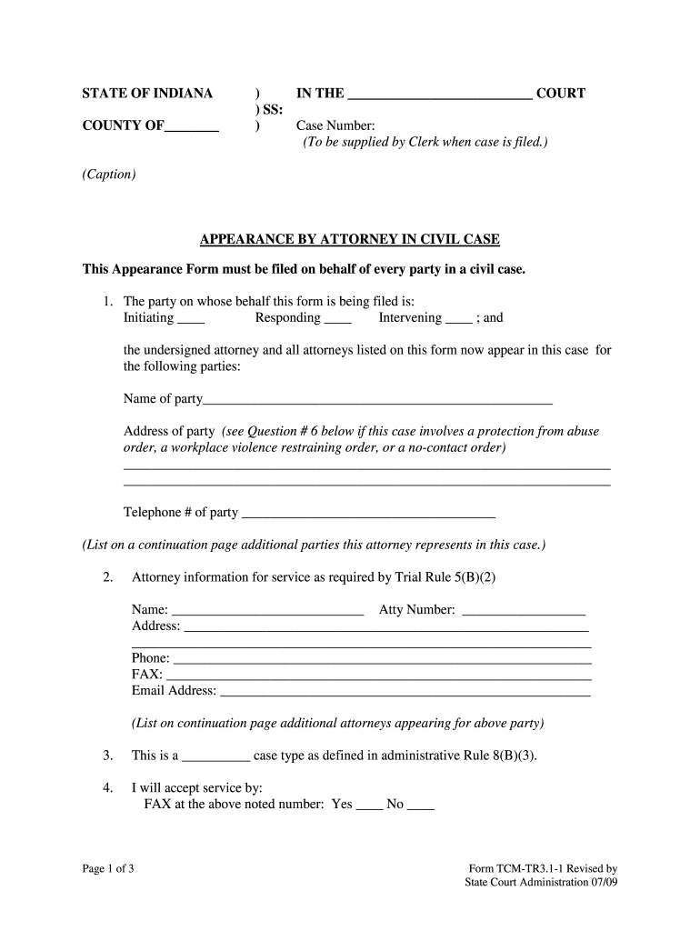 Printable Court Forms Indiana Fill Out Sign Online DocHub